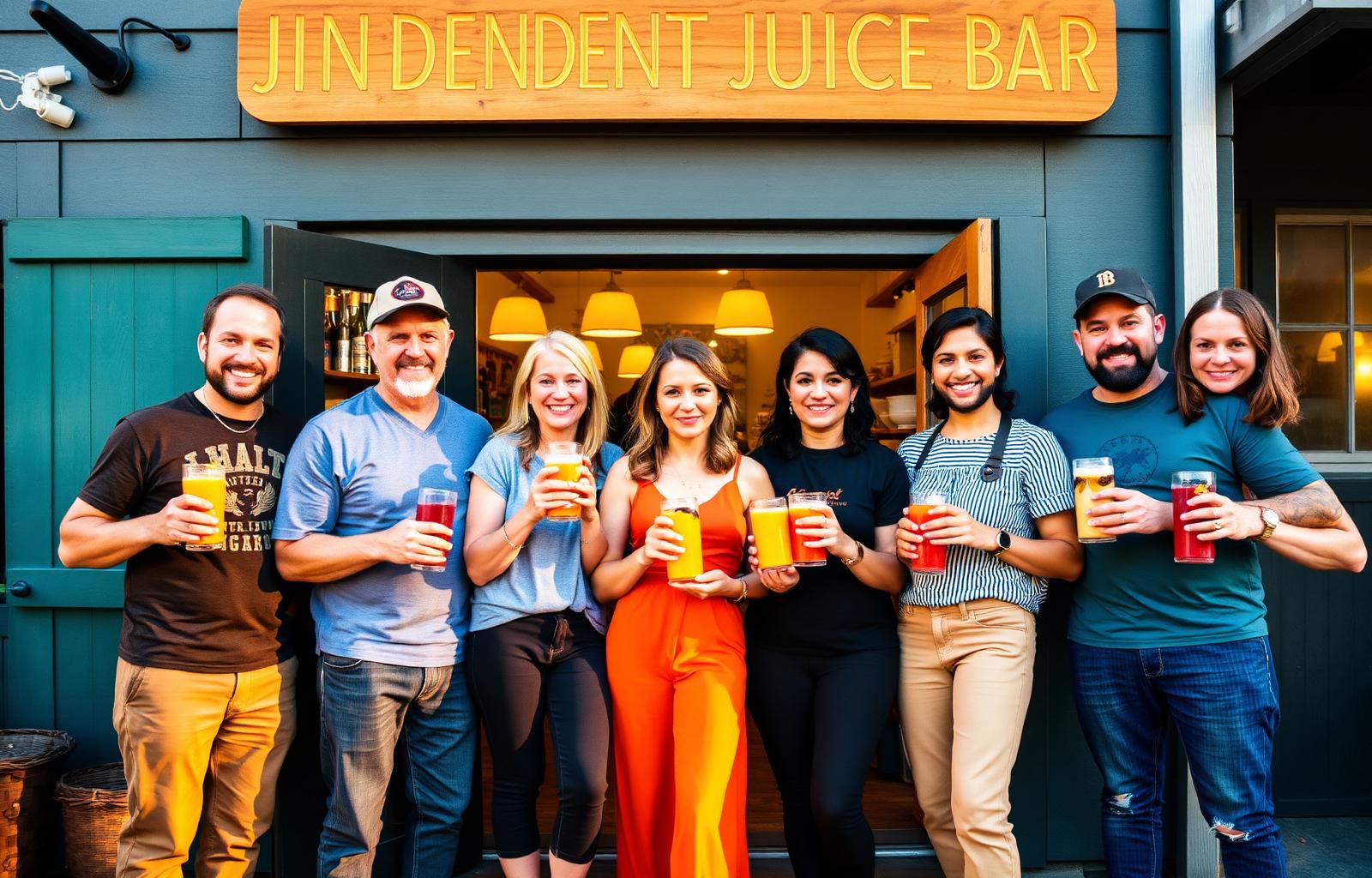 Independent juice bar owners gathered together